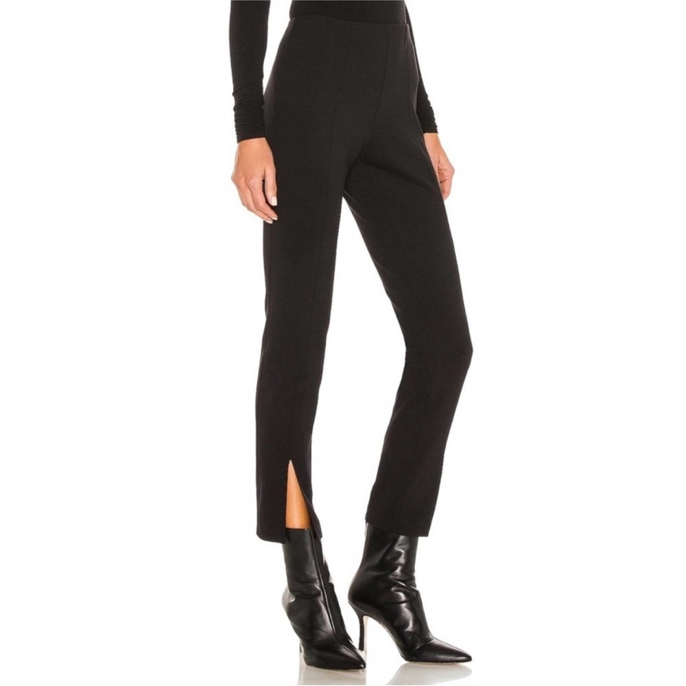 Theory Slit Stretch Scuba Kenett Black Legging Pants Size 4 - Picture 4 of 10